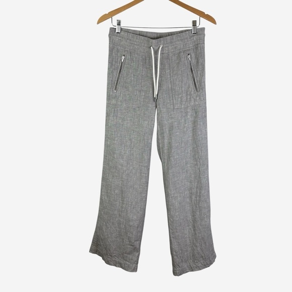 Athleta Cabo Linen Wide Leg Pant Womens Size 2 Gray Heather Lagenlook 447244-01 - Picture 3 of 13